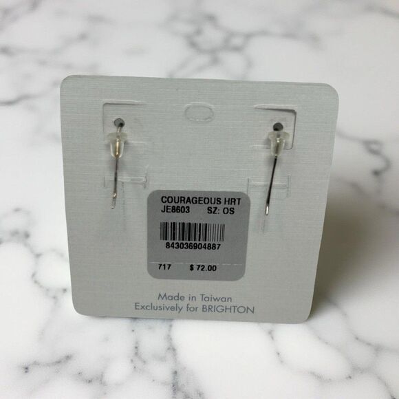 NWT Brighton Courageous Heart Necklace & Earrings Set Lavender‎ Crystal - Picture 6 of 6